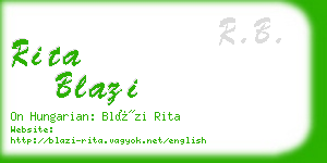 rita blazi business card